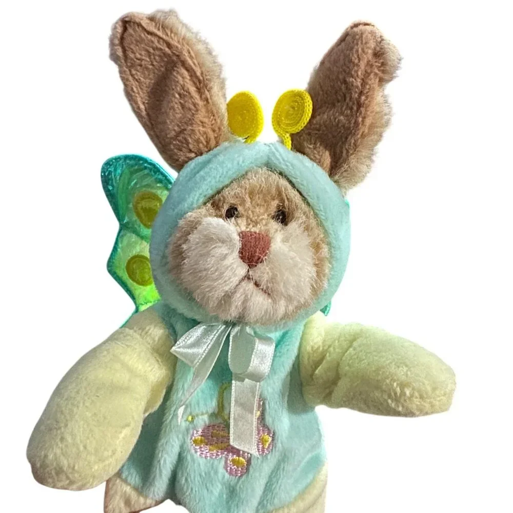 Vintage 2003 Hugfun Intl Bunny Rabbit Dressed As Butterfly Plush 9" - Picture 3 of 9
